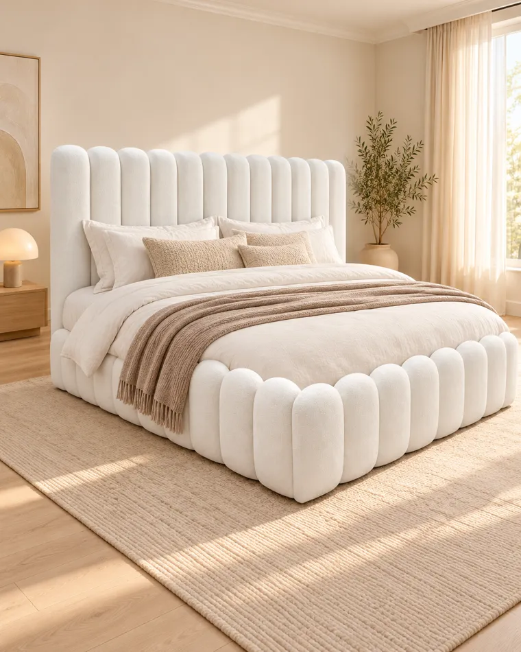 Nube: cama de volúmenes redondeados, ambientación digital